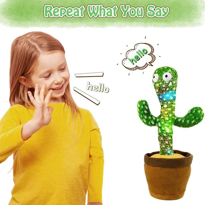Dancing Cactus Toy for Kids – Talking & Singing Plush Cactus  Interactive Mimic Toy  Battery Operated Fun Toy for Toddlers (Without Box)