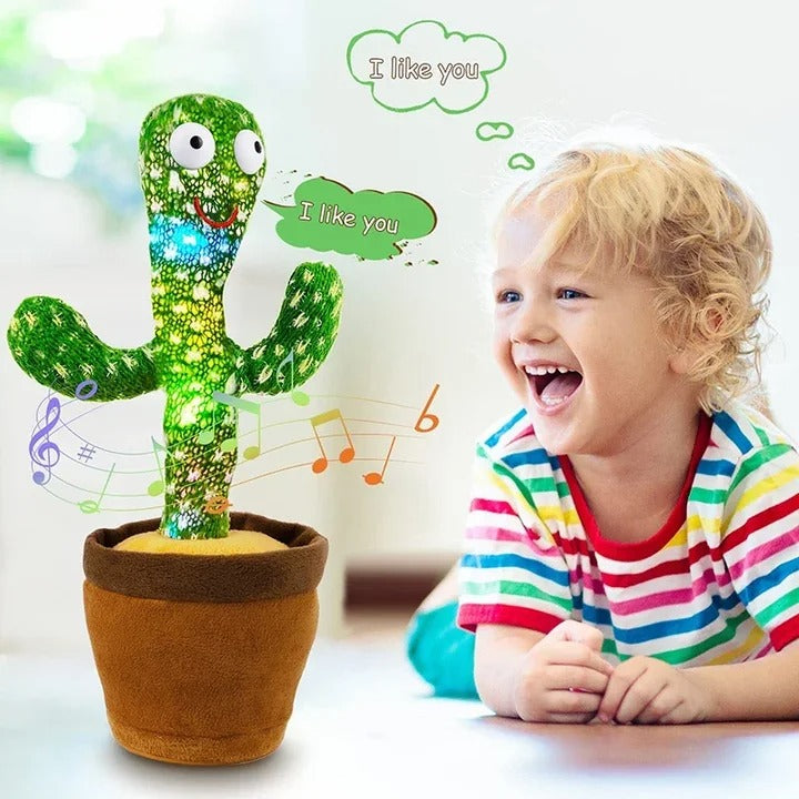 Dancing Cactus Toy for Kids – Talking & Singing Plush Cactus  Interactive Mimic Toy  Battery Operated Fun Toy for Toddlers (Without Box)