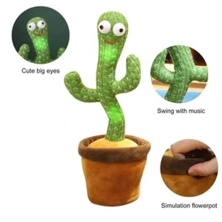 Dancing Cactus Toy for Kids – Talking & Singing Plush Cactus  Interactive Mimic Toy  Battery Operated Fun Toy for Toddlers (Without Box)