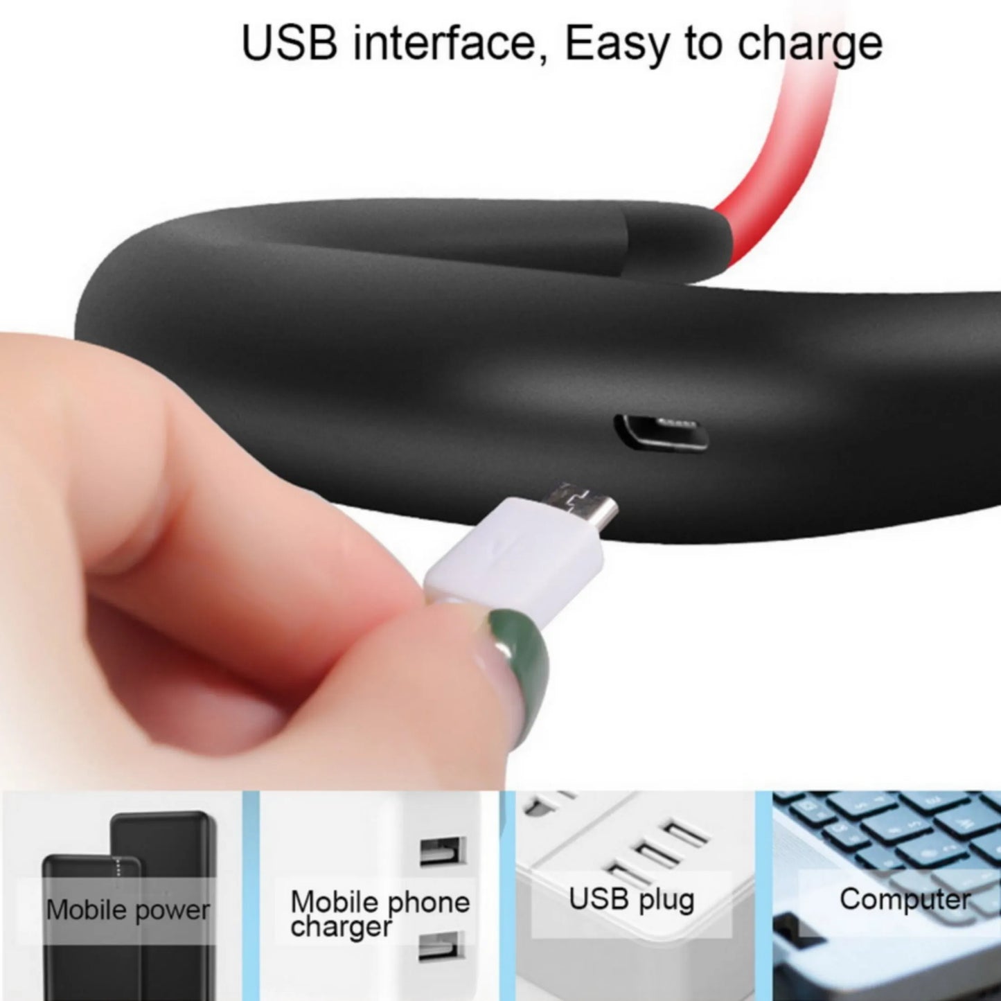 Neck Fan for Kitchen Folding Handheld Fan Wearable Portable Neckband Mini Fan USB Chargeable